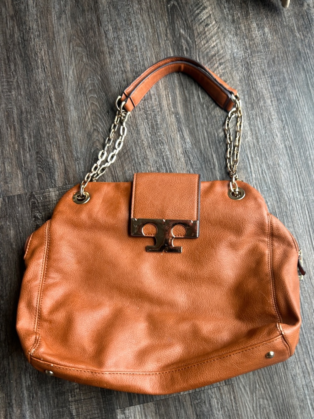 Women’s Faux Leather Tote Bag in Cognac Brown